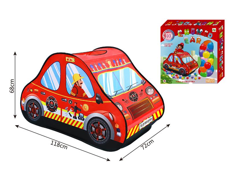 Fire Engine Shape Children Play Tent + 40 Balls