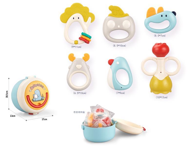 Dinosaur Storage Box Rattle & Teether (6PCS)
