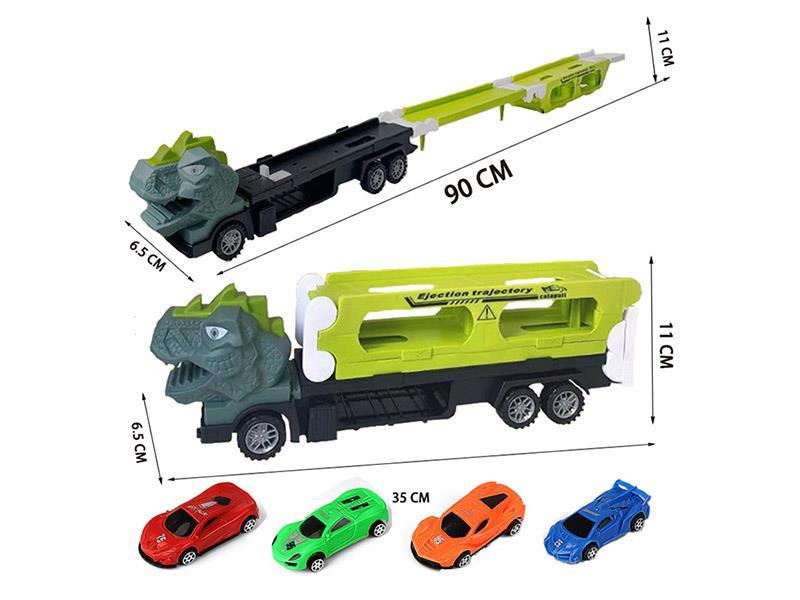 Friction Ejection Dinosaur Truck Set