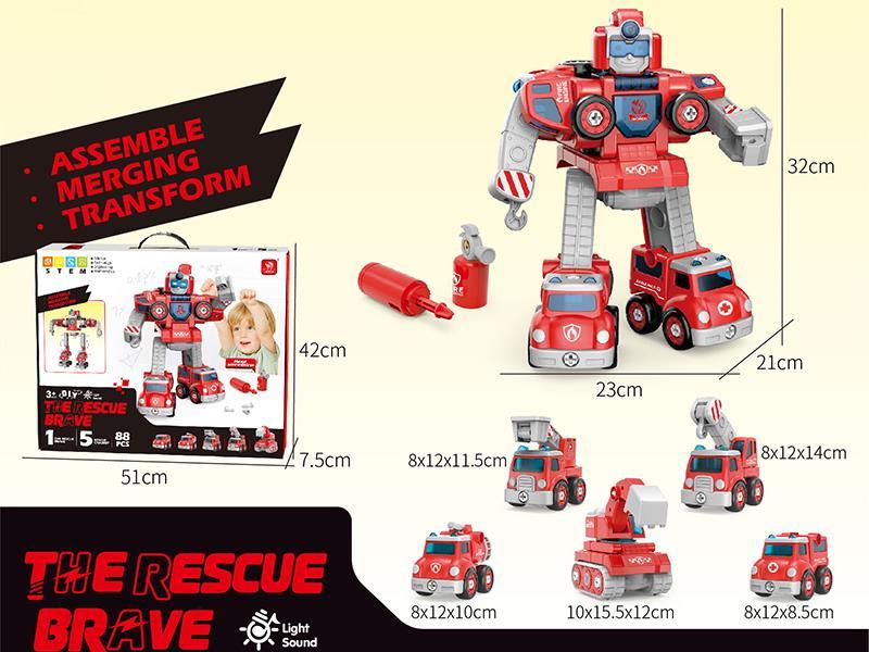 DIY Assemble Merging Transform Toys - The Rescue Brave