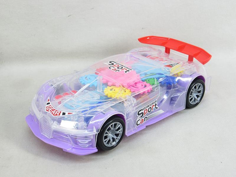 B/O Go And Bump Transparent Gear Car With Light And Music