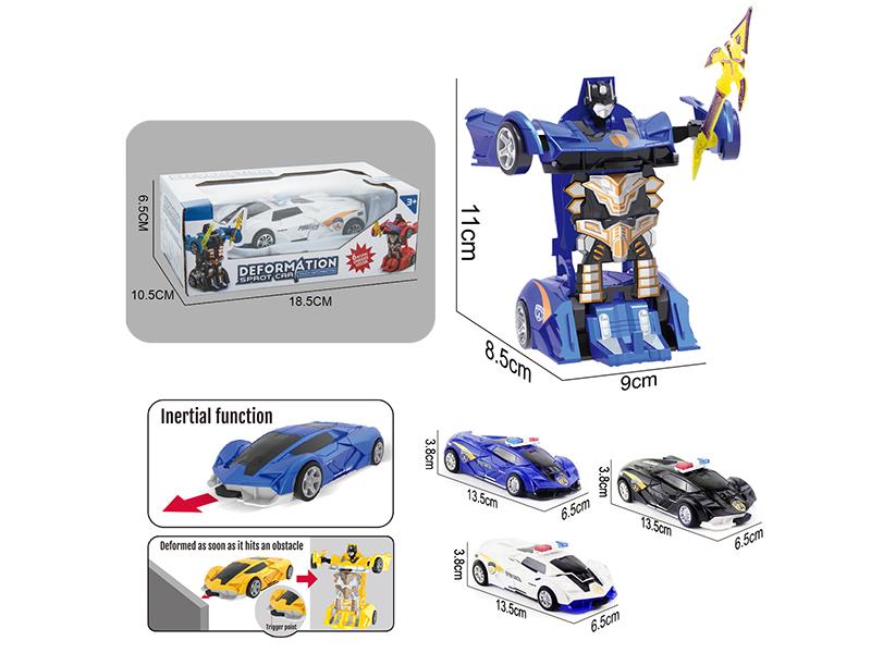 Friction Crash One Key Deformation Lamborghini Police Car 1pcs