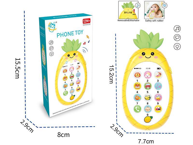 Pineapple  Soft  Rubber  Baby Mobile Phone With Light And Music
