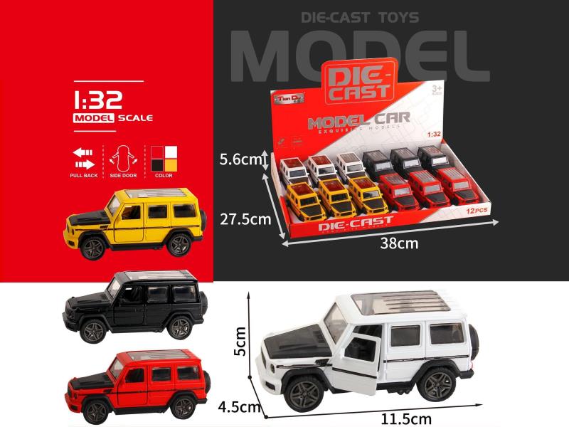 1:32 Scale Simulation Mercedes-Benz G550 Rebound Alloy Car With Two Doors (12 Pieces)