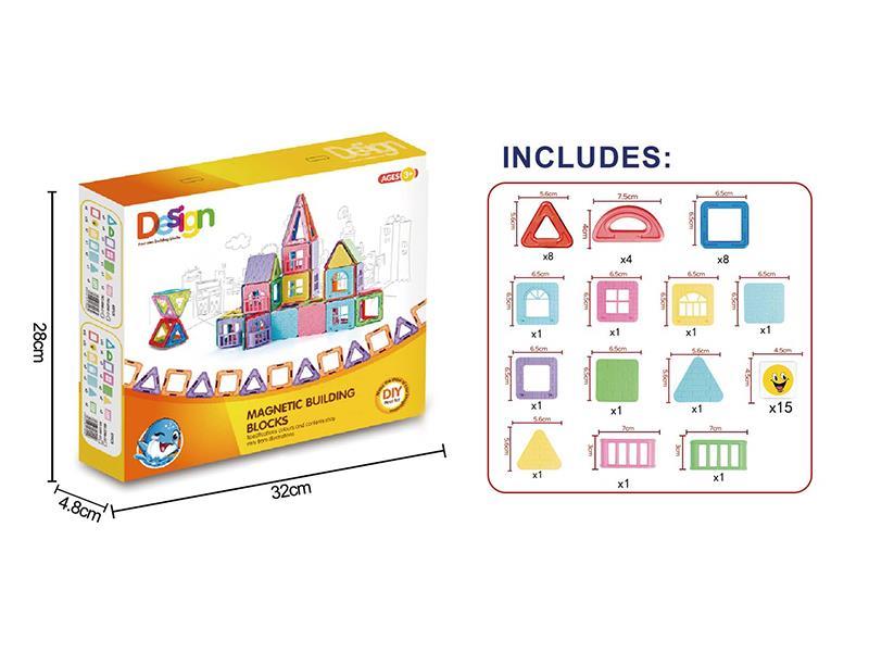45 Pieces Of Transparent Magnetic Sheet Building Block Set