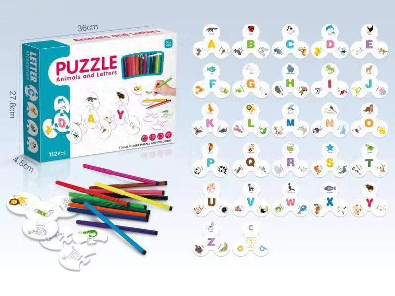 Animals And Letters Painting Puzzle