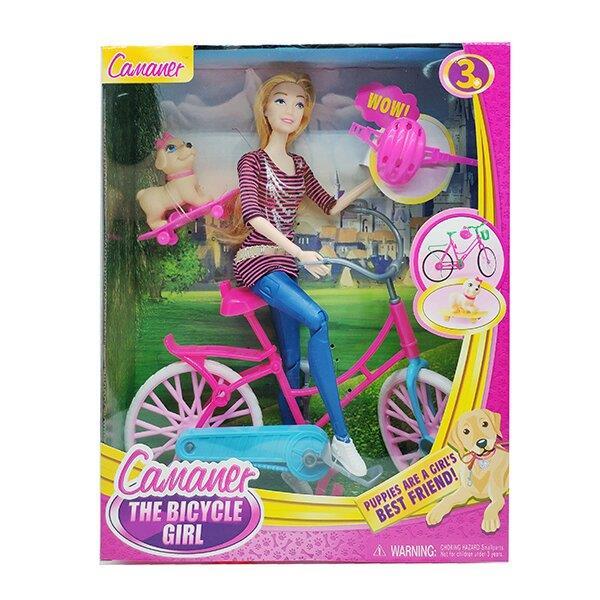 Barbie With Bike + Dog With Scooter