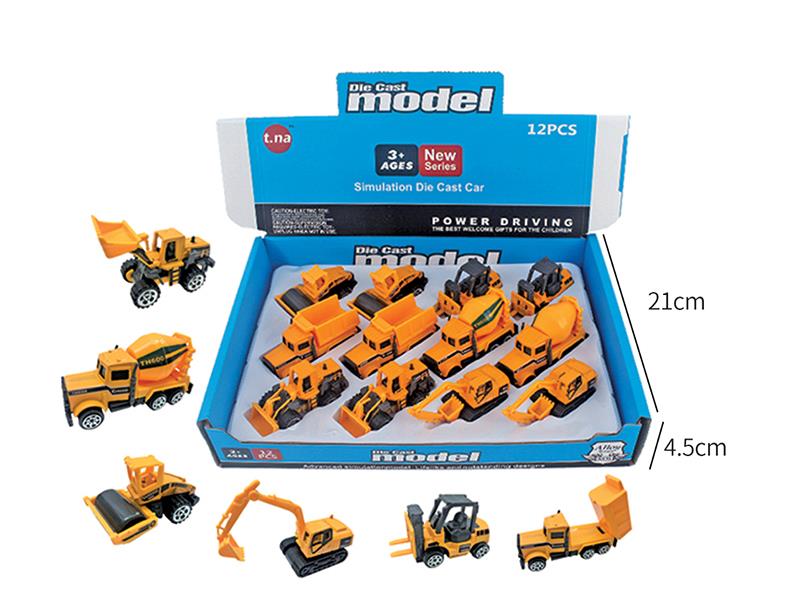 Slide Alloy Engineering Truck 12pcs