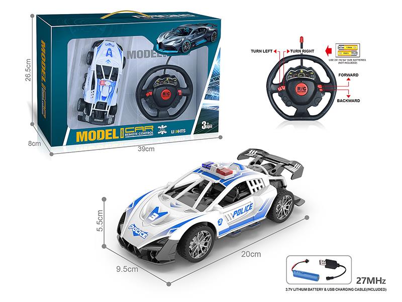 27MHz 1:18 4-Channel Remote Control Lamborghini Police Car(Including Batteries)