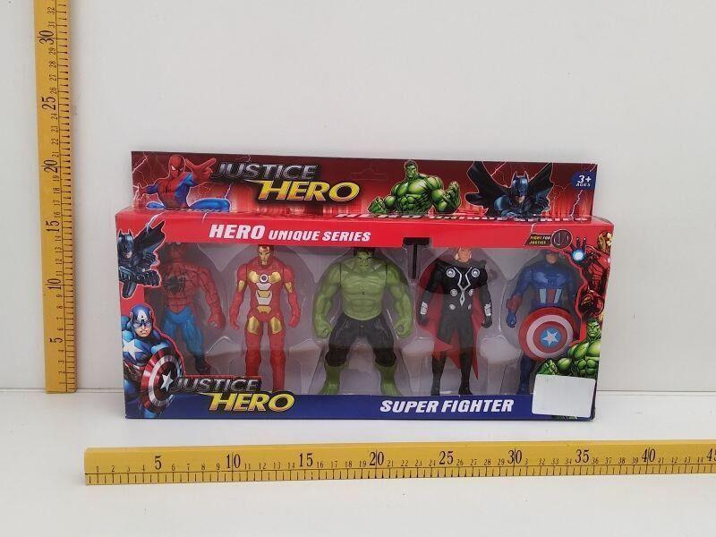 Hulk + Captain America + Thor + Iron Man + Spider-Man Action Figures