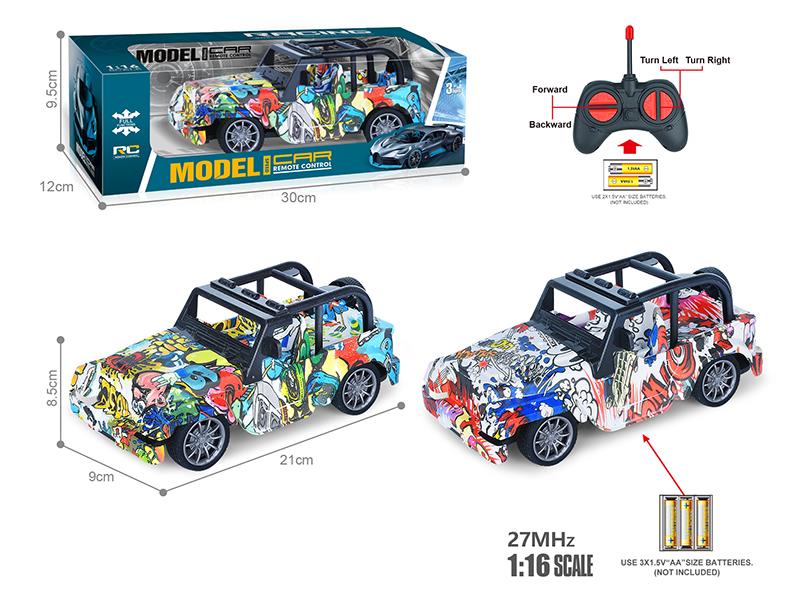 27Mhz 1:16 4-Channel Remote Control Graffiti Wrangler Model Car(Not Included Batteries)