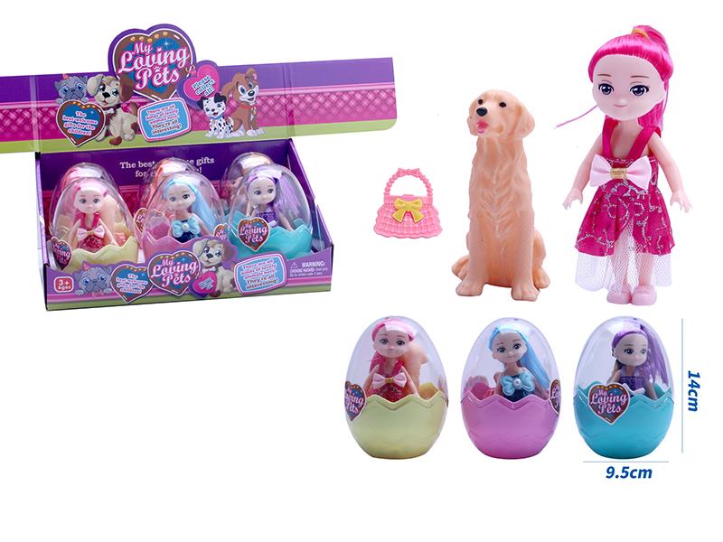 Girl Doll With Dog, Handbag 6pcs