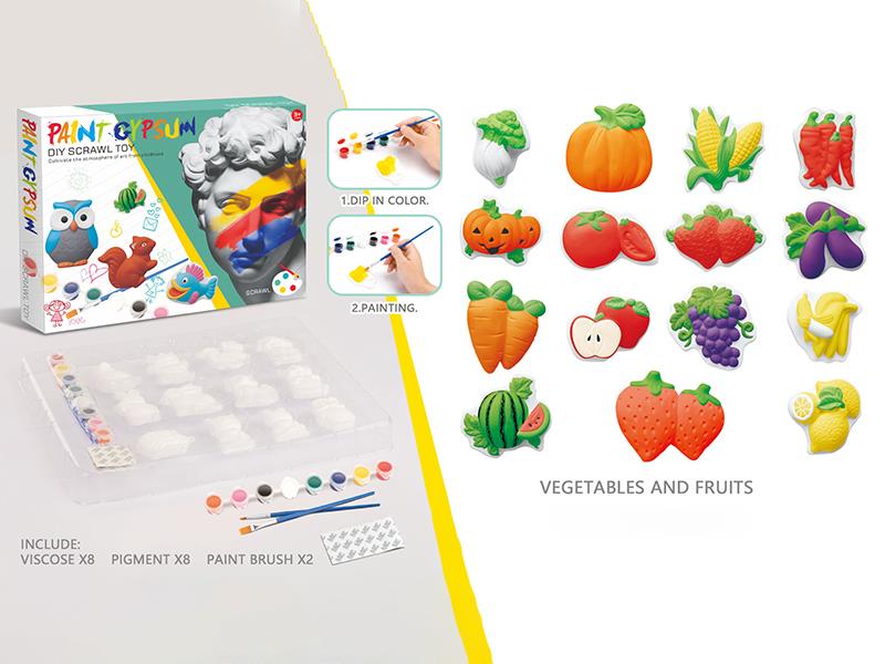 Gypsum DIY Coloring(Vegetables And Fruits)