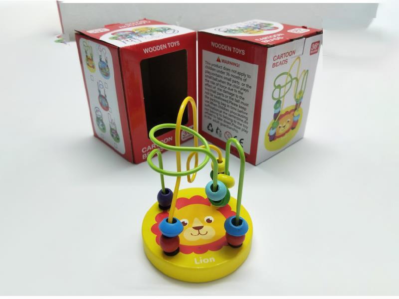 A Small Wooden Lion Ball