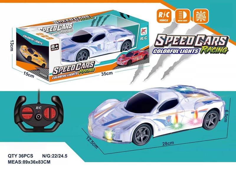 4-Channel Remote Control Police Car With Colorful Lights And Music(Not Included Batteries)