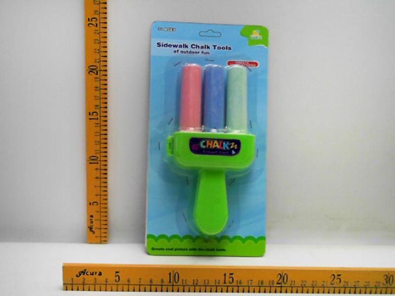 3 Colors Sidewalk Chalk + 1 Tool