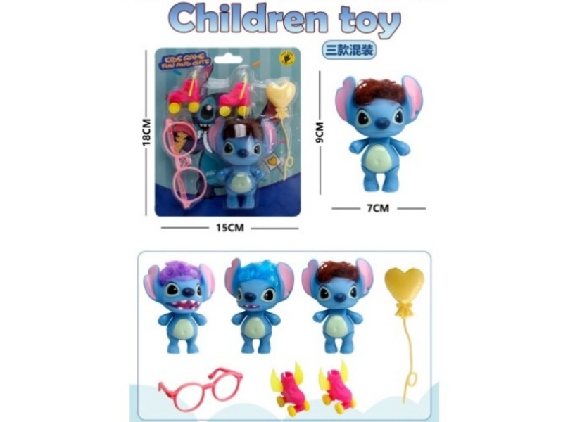 Stitch Led The Way In Distributing Dolls (3 Mixed Outfits)