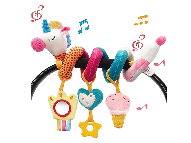 Baby Crib Stroller Activity Spiral Plush Hanging Toy