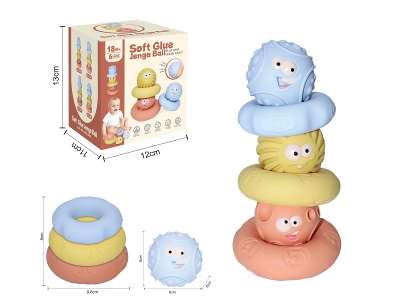 Soft Plastic Jenga Ball 6pcs