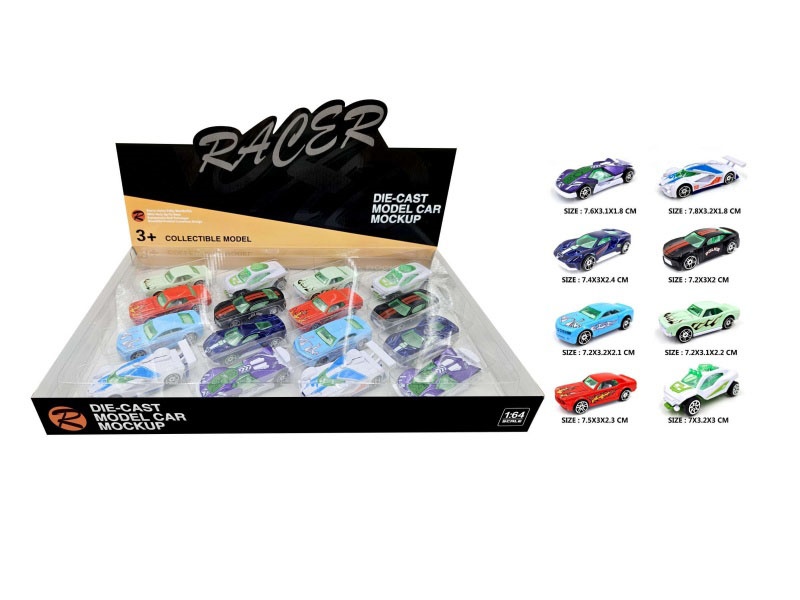 16 Display Boxes Of 1:64 Alloy Vintage Cars