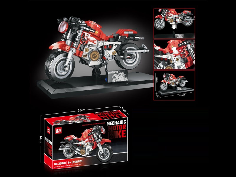 Building Blocks: 268 Pieces Motorcycle Series