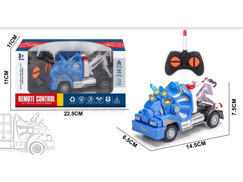 Four-Way Triceratops Remote-Controlled Transport Trailer