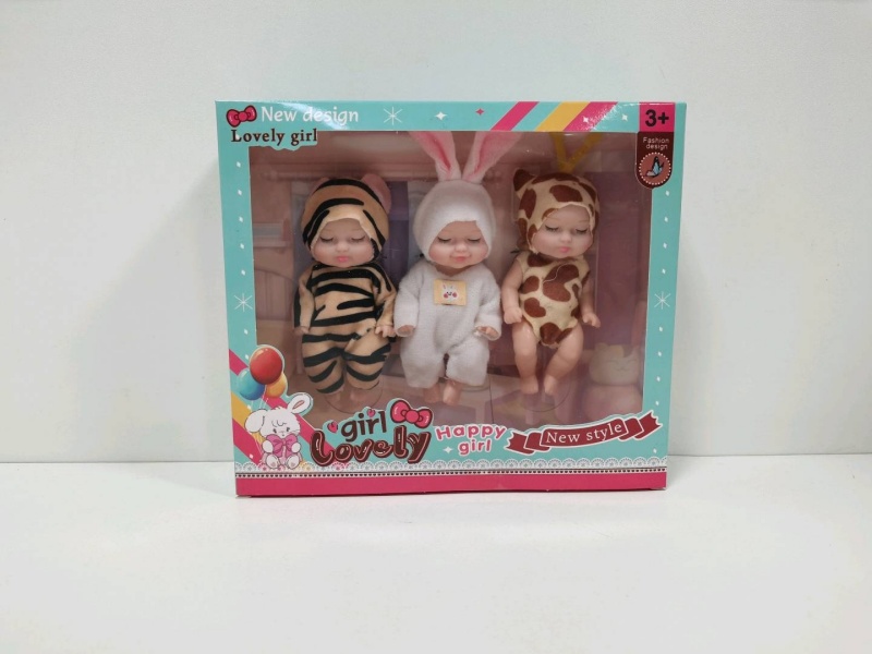 Three 4.5-Inch Sleeping Dolls