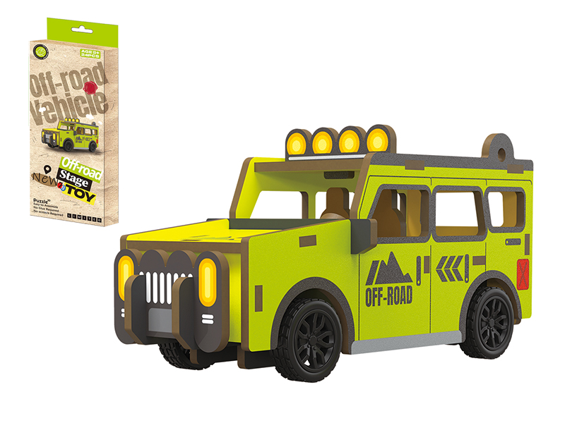 DIY Wooden Pull Back Off-Road Vehicle