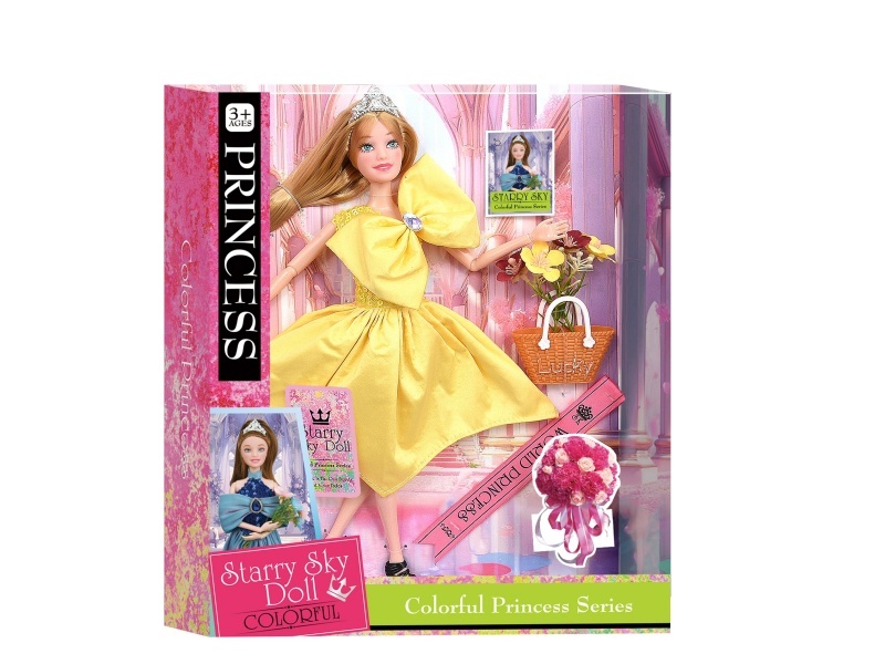 11.5-Inch 11-Joint Series - Colorful Princess Series - With Simulated Flower Bouquets -Pvc Bag - Crown