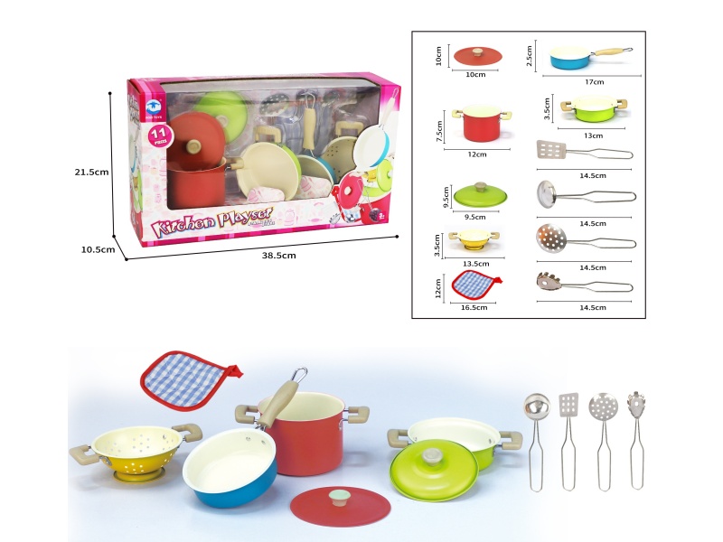 Stainless Steel Tableware Play Set 11PCS