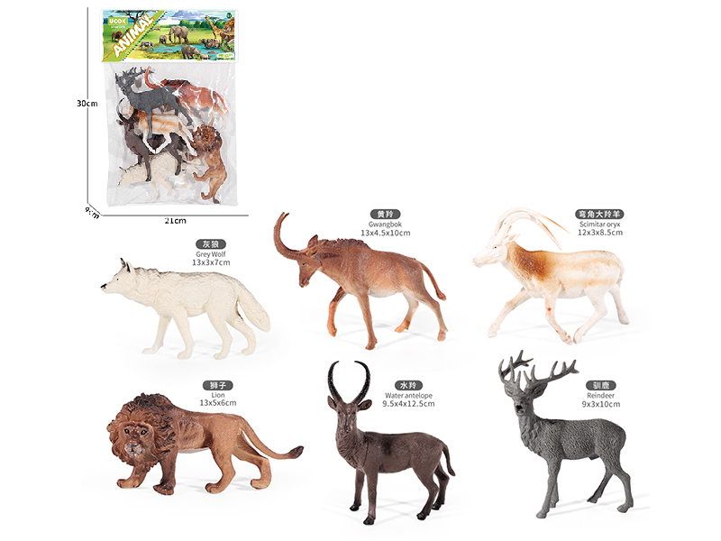 5" Wildlife Animal Model Set 6PCS