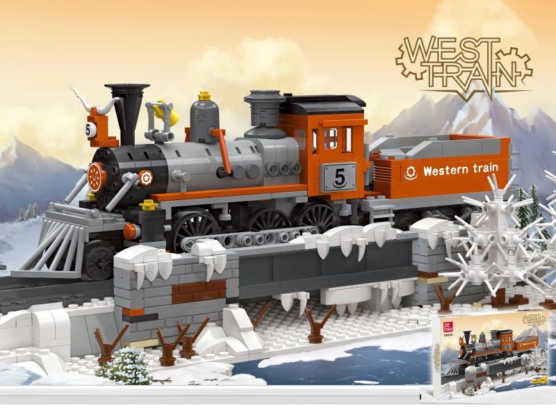 Building Blocks: Western Train, Chinese-English Universal Box, 853 PCS