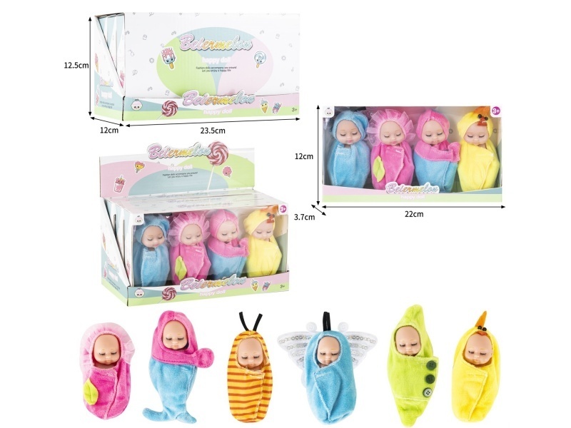 4-Inch Solid 4-Person Sleeping Doll (3 Boxes)