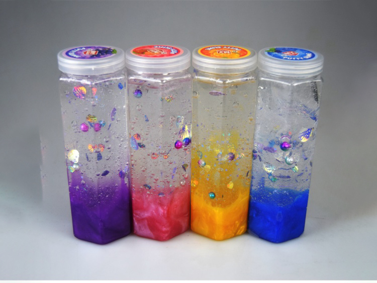 Crystal Mud Slime Tall Cylindrical Bottle, Underwater World Shell