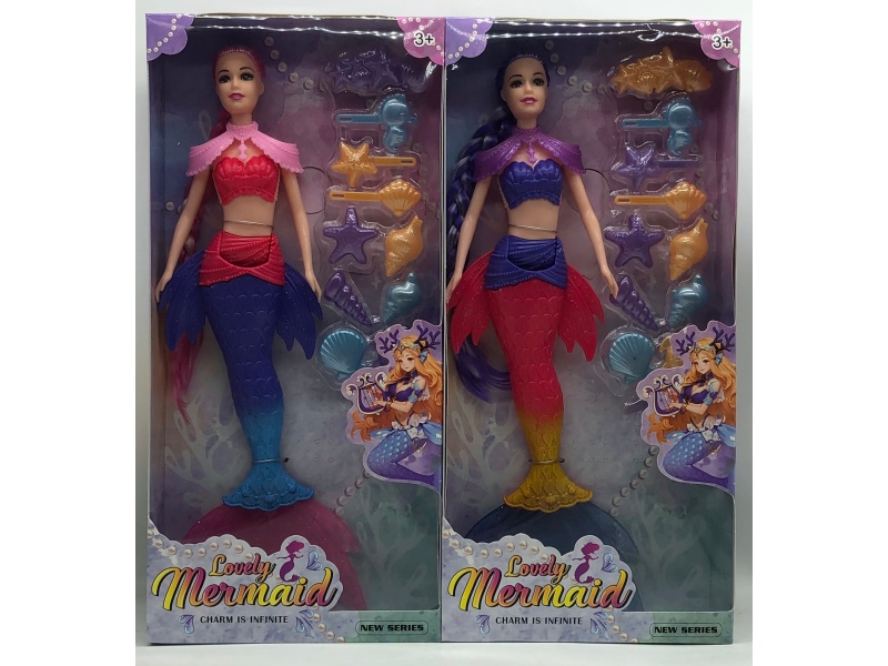 11.5-Inch Real-Body Light And Music Mermaid Princess Doll