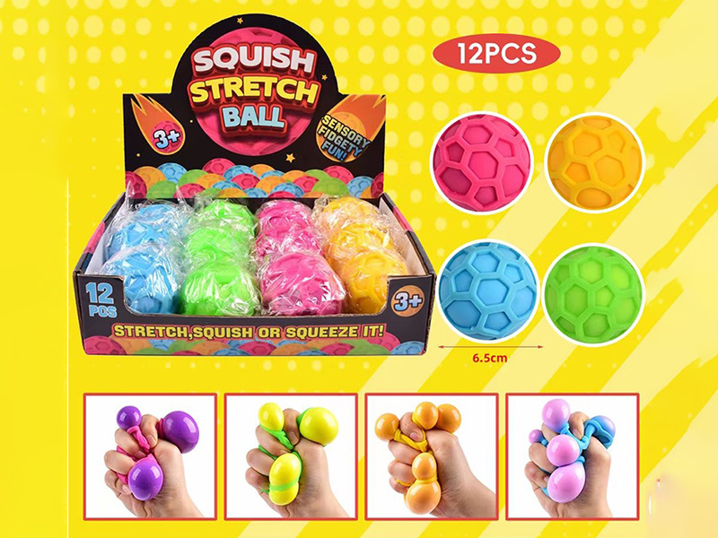 6.5Cm Color Paste Mesh Ball Extrusion Toy