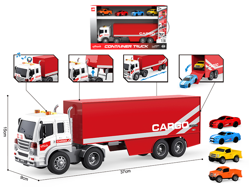1:16 Friction Container Car Set(Sound & Lights)