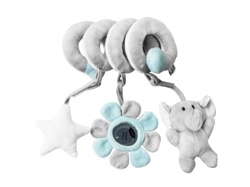 Baby Crib Stroller Activity Spiral Plush Hanging Toy(Elephant)