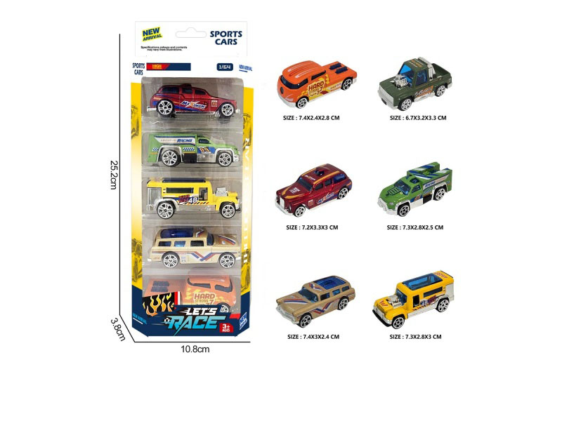 5 Pieces Of 6 1:64 Alloy Vehicles