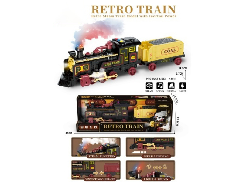 Retro Inertial Steam Spray Train