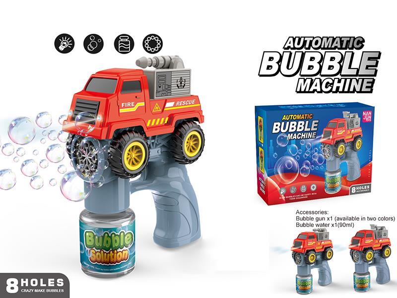 8 Holes Fire Engine Bubble Gun With Lights(1*90ML Bubble Water)