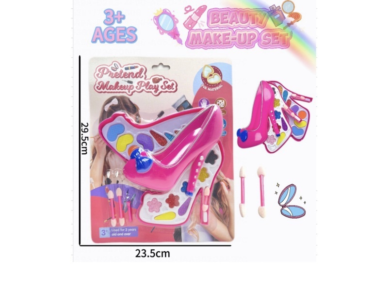 Double-layered children's makeup toy with high heels