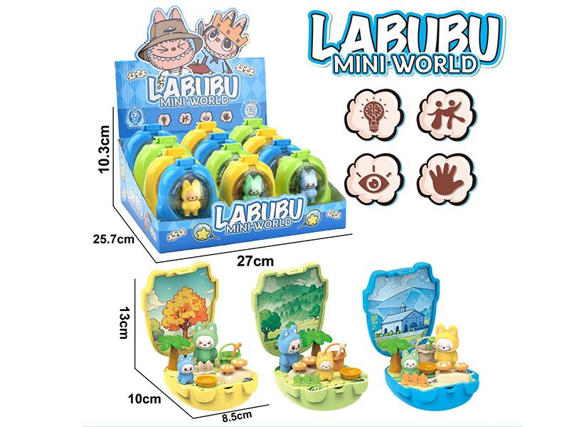 Labubu Miniature Scene Toys 12pcs