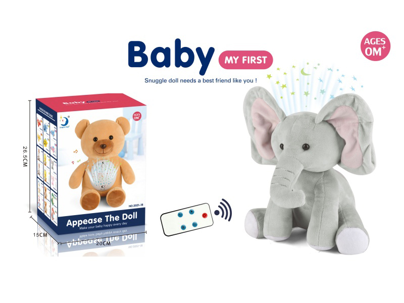 Remote Control Plush Elephant Toy With Light And Music