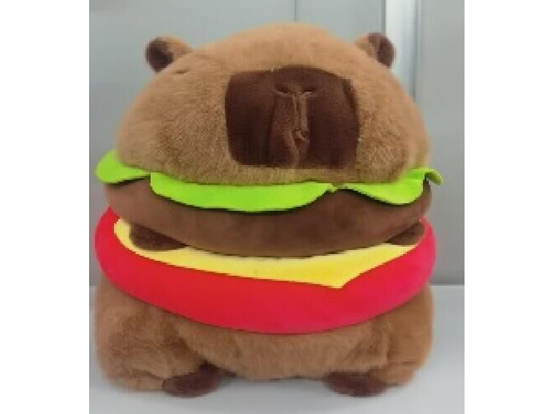 60CM Hamburger Capybara Plush Toy