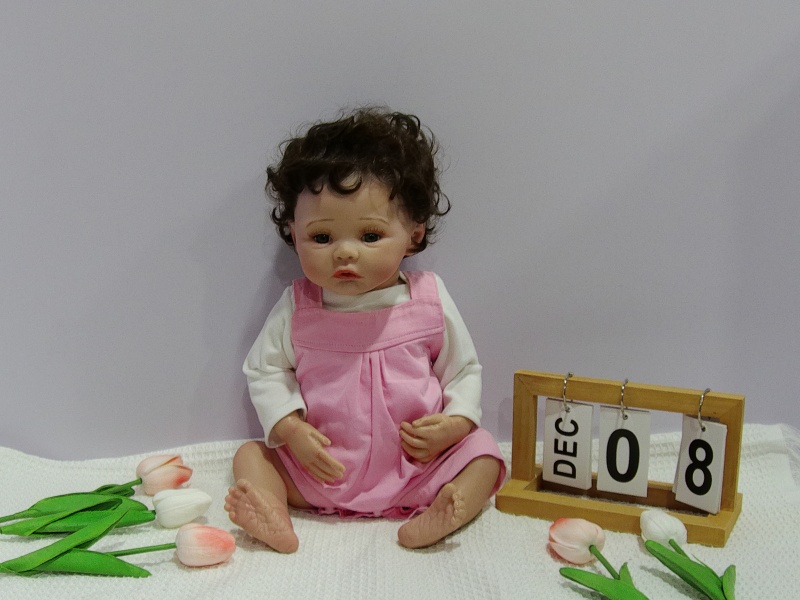 18-Inch High-Quality Imitation Newborn Baby (High Color, With Blue Veins And Blood Vessels Simulating Skin Color, Painted Hair)