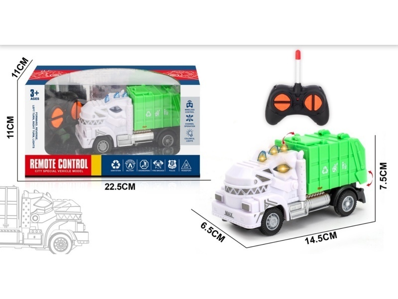 Four-Channel Tyrannosaurus Rex Remote-Controlled Sanitation Garbage Truck