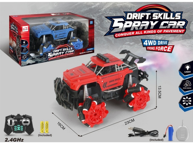 2.4G 6-Channel  Side Drive Remote Control Car With Spray