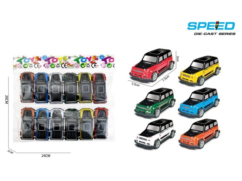 Pull Back Iron Off-Road Vehicles 12pcs