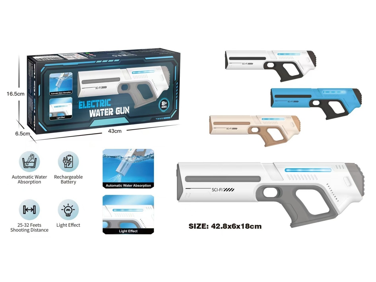 Electric Water Gun (With Light)